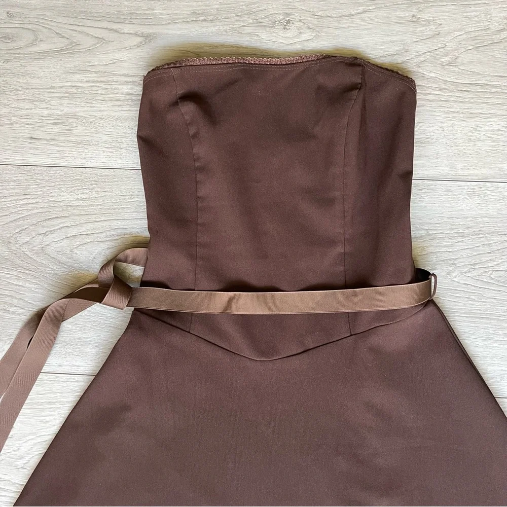 Vintage Charlotte Russe Strapless Brown A-Line Dress - Picture 2 of 10